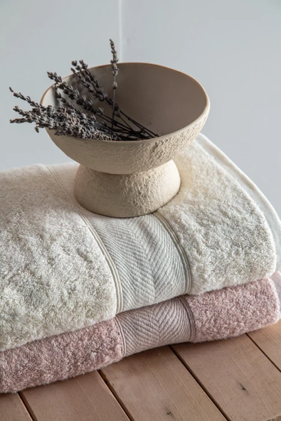 Lotus 90x150 CM 4'Lü Blush/Ekru Havlu Aile Seti - 3