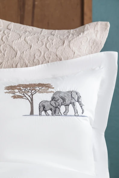Çift Kişilik Aleph Linen Timeless Yatak Örtüsü Nevresim Prime Set - 5