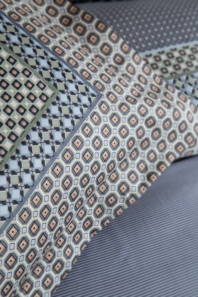 King Size Regina İndigo Elegance Saten Nevresim Takımı - 2