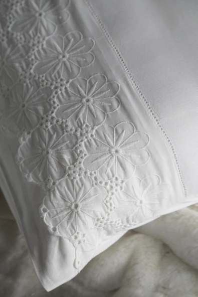 Çift Kişilik Nolan Beyaz Yatak Örtülü Nevresim Set - Resim 3