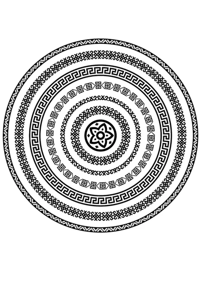 Yuvarlak Geometrik Siyah Desenli Duck Kumaş Masa Örtüsü 150x150 Cm - 4