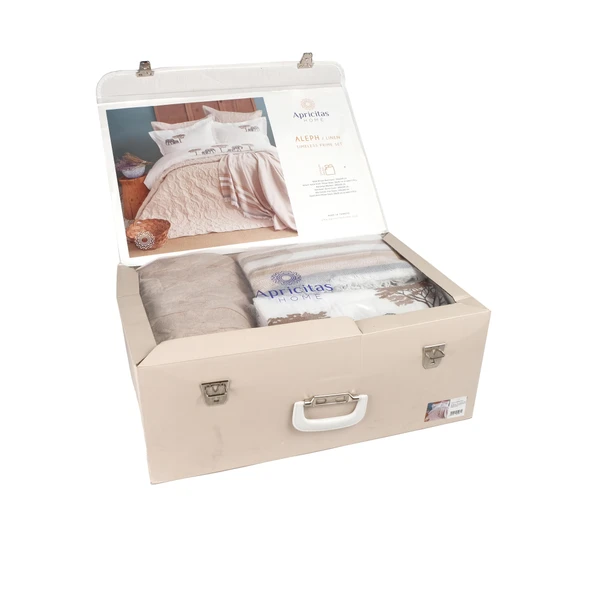 Çift Kişilik Aleph Linen Timeless Yatak Örtüsü Nevresim Prime Set - 8