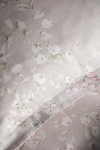 King Size Franny Bej Elegance Saten Nevresim Takımı - 5