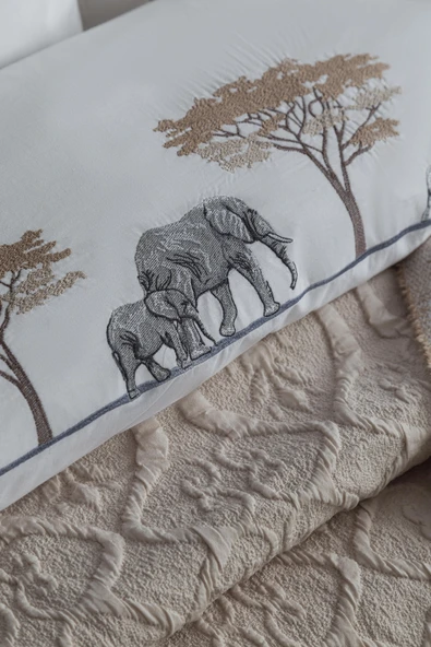 Çift Kişilik Aleph Linen Timeless Yatak Örtüsü Nevresim Prime Set - 3