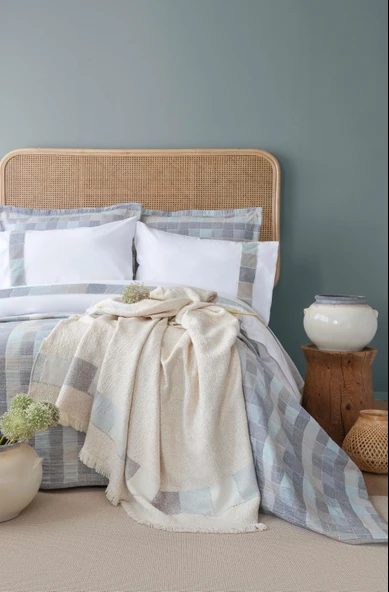 Çift Kişilik Piazza İndigo Timeless Yatak Örtüsü Nevresim Prime Set