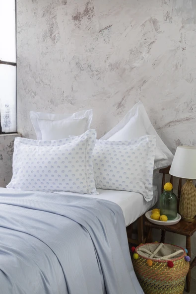 Çift Kişilik Oliver Blue Bambu Pike Seti