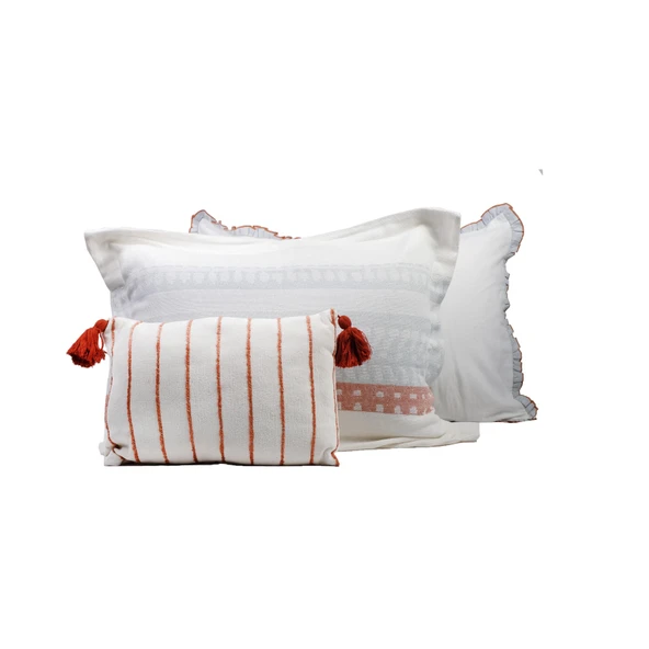 Çift Kişilik Zest Mavi Pamuk Yatak Örtüsü Nevresim Seti - 6