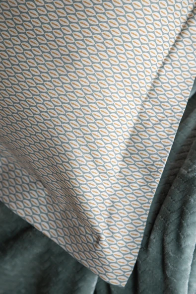 Çift Kişilik Tammy Yeşil Yatak Örtülü Nevresimli Set - Resim 3