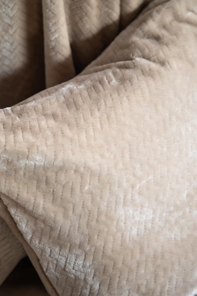 Çift Kişilik Tammy Bej Yatak Örtülü Nevresimli Set - 3