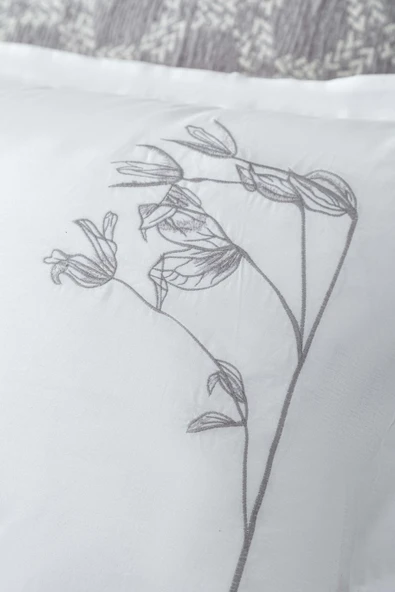 Çift Kişilik Crown Gray Timeless Yatak Örtüsü Nevresim Prime Set - 2