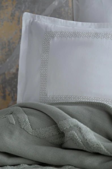 Çift Kişilik Moneda Adaçayı Yatak Örtüsü Nevresim Seti - 5