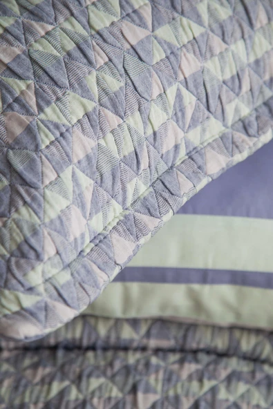 Çift Kişilik Pisagor İndigo Timeless Yatak Örtüsü Nevresim Prime Set - 4