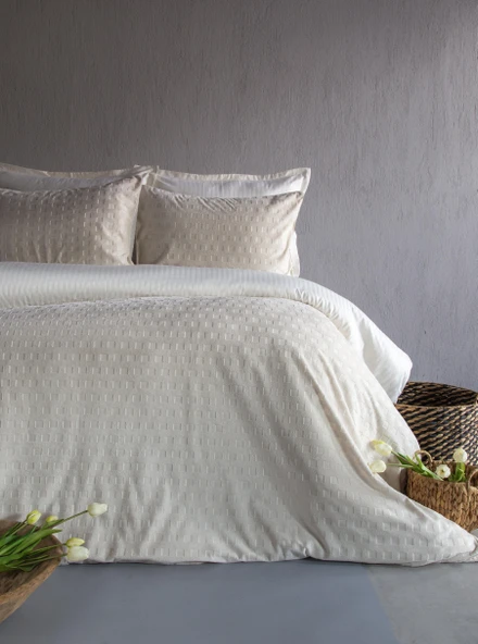 Çift Kişilik Times Ekru Unique Touch Nevresim Takımı