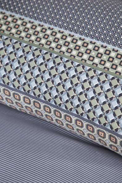 King Size Regina İndigo Elegance Saten Nevresim Takımı - 4