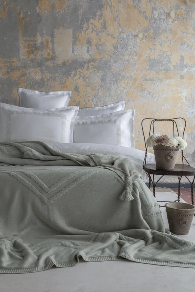 Çift Kişilik Moneda Adaçayı Yatak Örtüsü Nevresim Seti