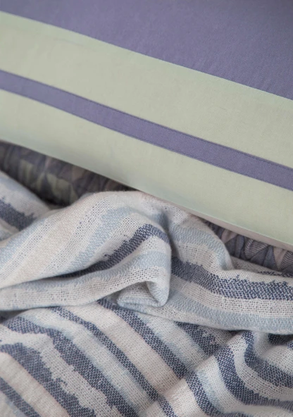 Çift Kişilik Pisagor İndigo Timeless Yatak Örtüsü Nevresim Prime Set - 2