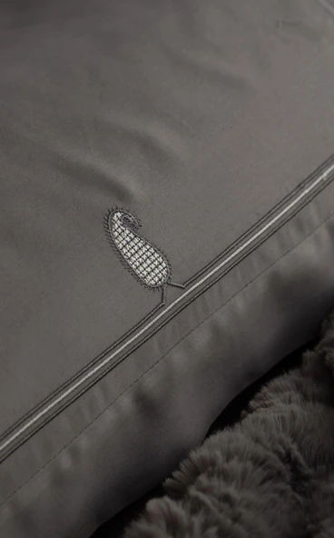 Çift Kişilik Silverfox Gray Yatak Örtülü Nevresim Set - 2
