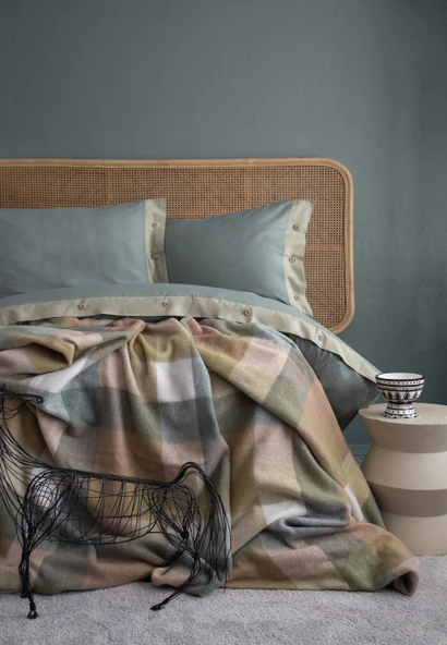 Çift Kişilik Porto Olive Battaniyeli Nevresim Takımı