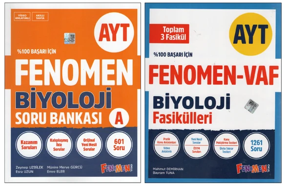 Fenomen AYT Biyoloji Soru Bankası + Biyoloji VAF