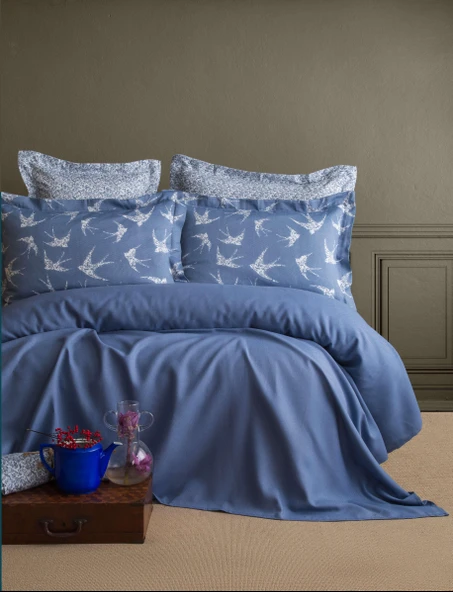 Çift Kişilik Freely İndigo Bambu Pike Takımı