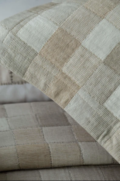 Çift Kişilik Piazza Bej Timeless Yatak Örtüsü Nevresim Prime Set - 3