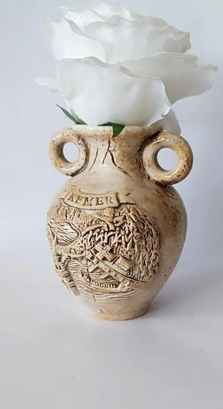 Vazo Çini Otantik Ev Dekorasyonu Ofis Çiçeklik Masa Süsü - 2