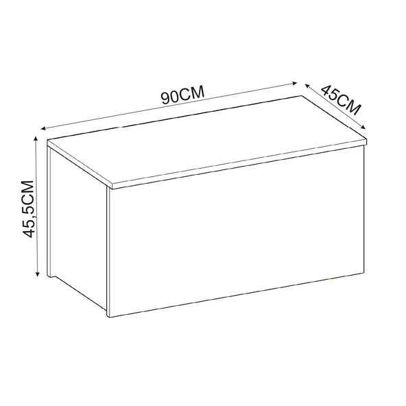 Florya Çok Amaçlı Oyuncak ve Depolama Sandığı - Antrasit ve Beyaz - 90 cm - Resim 5