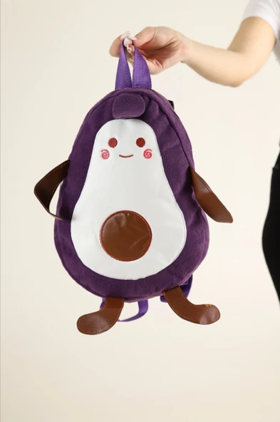 Mor Avakado Nakışlı Çocuk Çanta 33CM ürün görseli