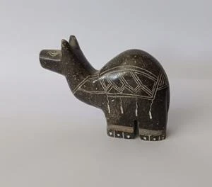 Deve Biblo Doğal Siyah Onix Taşı Mermer Hayvan Heykel Ev Ofis Masa Süsü Dekoratif Obje - Resim 6