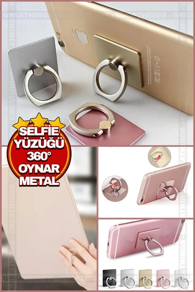 3B Trend 3 Adet Selfie Yüzüğü 360 Derece Oynar Metal - 5