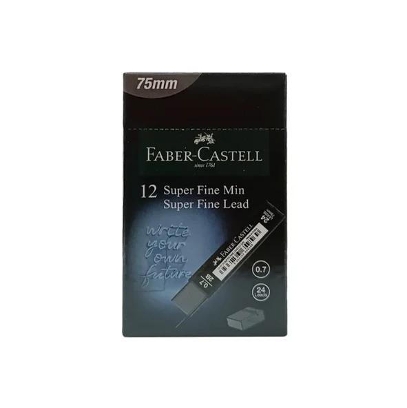 Süper Fine Kurşun Kalem Ucu (Min) T. Black 0.7mm 2B 75mm 24 Lü Tüp 1 adet - 3