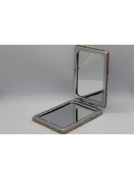 İstanbul Manzaralı Büyüteçli  Kozmetik Dikdörtgen Cep Çanta Aynası Kapaklı El Makyaj Aynası - 6