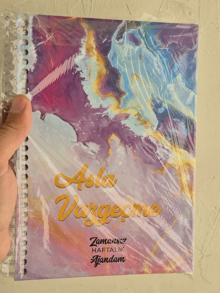 Zamansız Haftalık Stickerlı, Resimli, Renkli Spiralli Sert Kapak Ajanda 17x24 CM - Resim 3