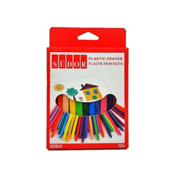 12'Lİ Plastik Üçgen Mum Boya