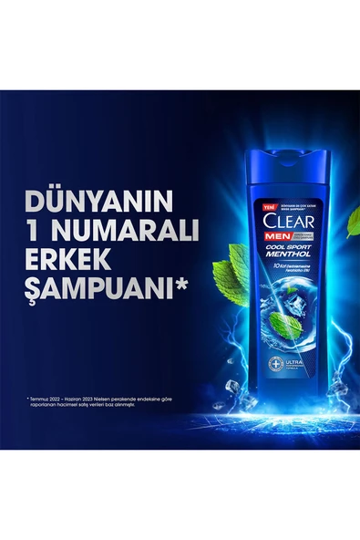Clear Men Kepeğe Karşı Etkili Şampuan Cool Sport Menthol Ferahlatıcı Mentol Etkisi 350 ml x 3 Adet - 7
