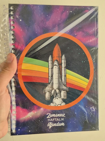 Zamansız Haftalık Stickerlı, Resimli, Renkli Spiralli Sert Kapak Ajanda 17x24 CM - Resim 4