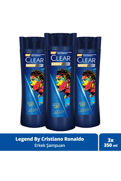 Clear 350 Ml Men Şampuan CR7 Kepeğe Karşı x3 Adet - 1