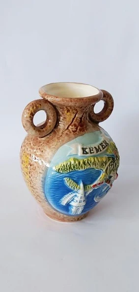 Vazo Çini Otantik Ev Dekorasyonu Ofis Çiçeklik Masa Süsü - 4