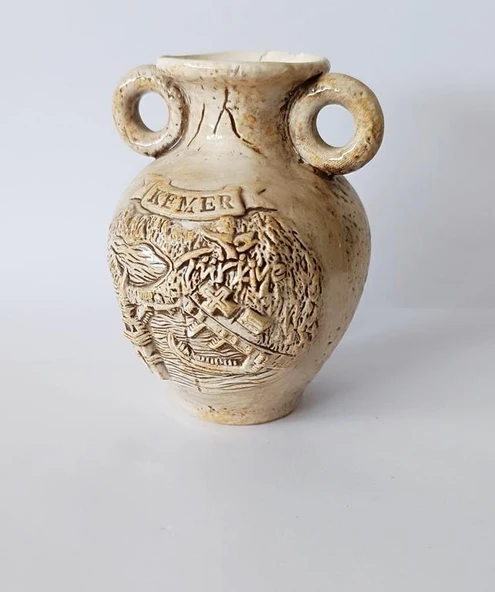 Vazo Çini Otantik Ev Dekorasyonu Ofis Çiçeklik Masa Süsü - 4