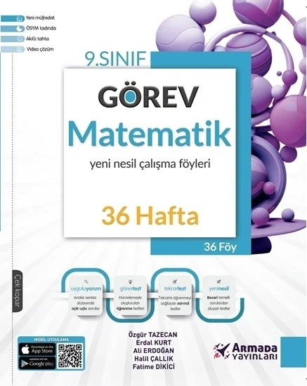 9. Sınıf Matematik Görev Yeni Nesil 36 Hafta Çalışma Föyleri Armada Yayınları - 1