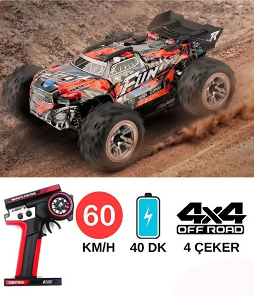 60 Km Hız Yapan Elektrikli Araba Uzaktan Kumandalı Led Işıklı 4X4 Off-road Arazi Aracı - Resim 2