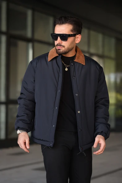 ERKEK KADİFE YAKA ŞİŞME GÖMLEK MONT - 10