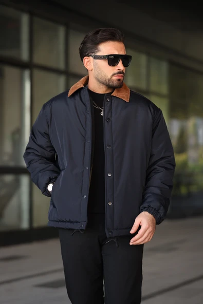 ERKEK KADİFE YAKA ŞİŞME GÖMLEK MONT - 11