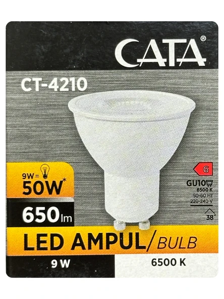 (4 Adet) Cata 9W (50W) Beyaz Işık (6500K) Dim Edilebilir GU10 Duylu Led Spot Ampul - 2