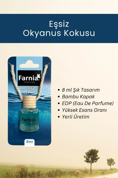 Farnia Yüksek Esanslı Askılı Araç Kokusu EDP Parfüm Okyanus 8 Ml 3 Adet Avantaj Paketi - 4