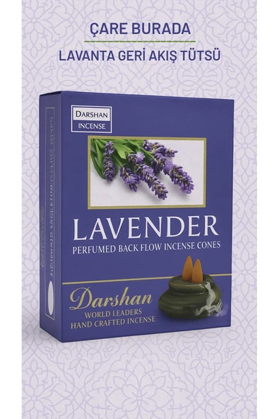 Darshan Incense - Lavanta Geri Akış Tütsü (10 Adet Geri Akış Tütsü) ürün görseli