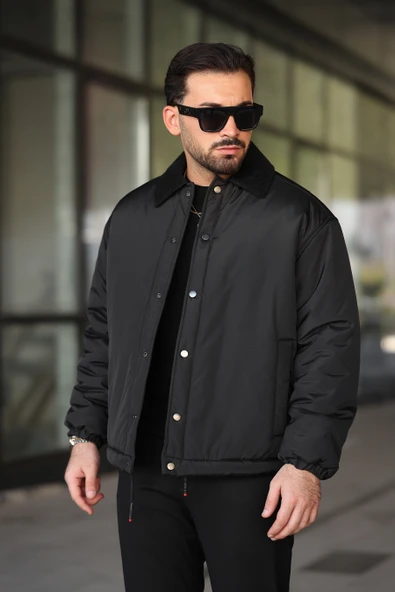 ERKEK KADİFE YAKA ŞİŞME GÖMLEK MONT - 2