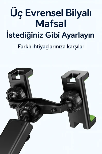 5.0-6.9 inç Uyumlu Çift Mandallı Vakumlu 360 Döner Telefon Tutucu - 5