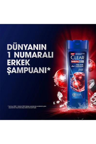 Clear Men Kepeğe Karşı Etkili Şampuan Hızlı Stil 2si 1 Arada 350 ml x 3 - 7