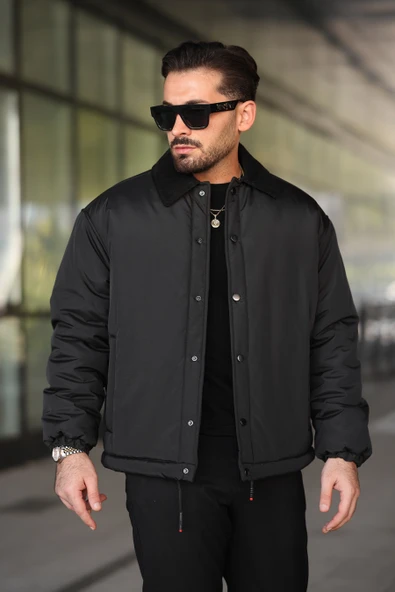 ERKEK KADİFE YAKA ŞİŞME GÖMLEK MONT - 3